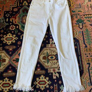 Just Black White Denim with Raw Hem